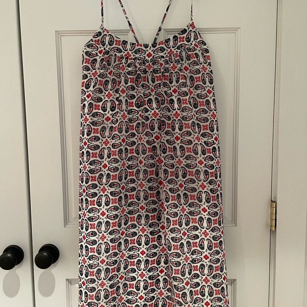 Madewell Black, White and Red Patterned Dress